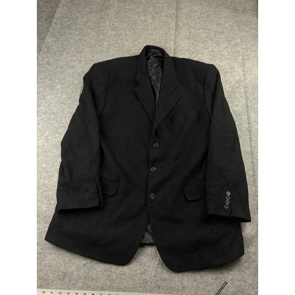 Andre Cossata Italy Black 100% CAMEL HAIR Sport Coat Suit Jacket Blazer Mens 44R